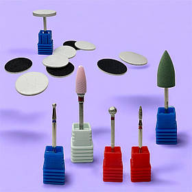 Набір фрез насадок для манікюру до фрезера (насадка, апаратний манікюр, нарощування, корекція нігтів)