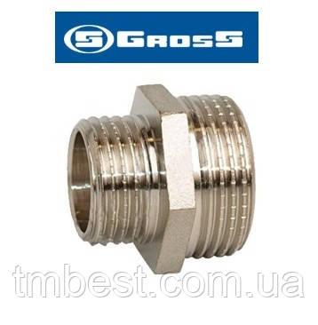 Ніпель 1-1/4"х3/4" ЗЗ нікельований Gross SF