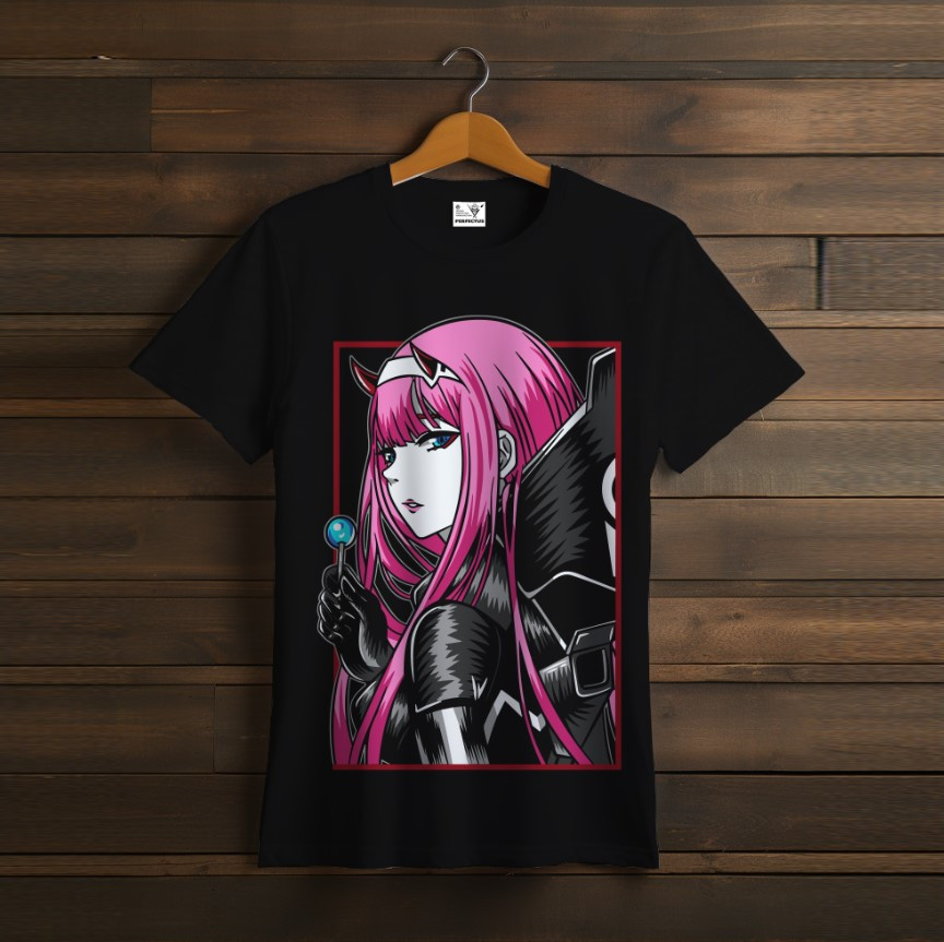 Футболка унісекс з принтом Zero Two, Ноль Два, Darling in the Franxx, аніме