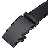 Набір — чоловічий шкіряний ремінь автомат і гаманець-шум. Чоловічий подарунковий набір у коробці (чорний), фото 5