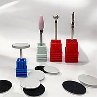 Набір фрез насадок для манікюру до фрезера (насадка, апаратний манікюр, нарощування, корекція нігтів)