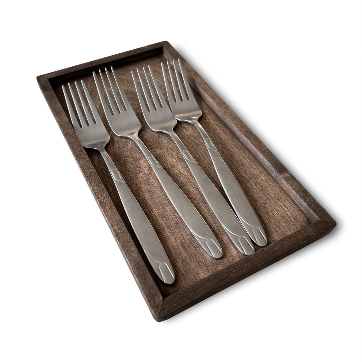 Сервірувальна підставка під столові прилади з дерева (26х14х2 см) коричнева