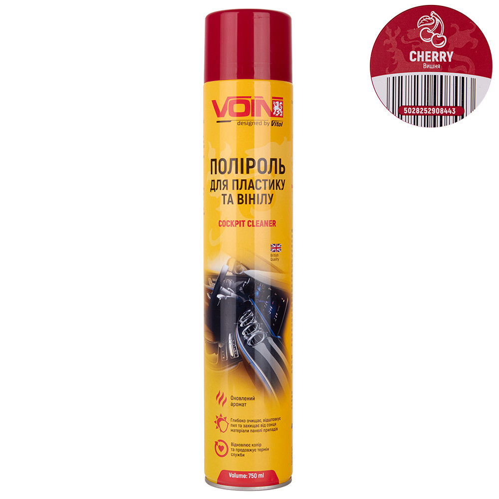 Поліроль для пластику та вінілу VOIN 750 мл CHERRY (Вишня)
