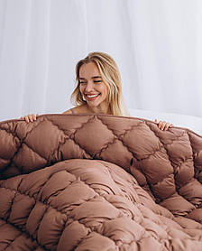 Ковдра півторачка 155х215см.із Силіконізованого Волокна , Терморегулюча, Дихаюча, Односпальна ковдра, колір шоколад