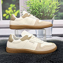 Кросівки-кеди жіночі Gipanis білі з бежевим еко-шкіра 4802, фото 2