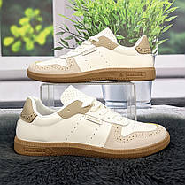 Кросівки-кеди жіночі Gipanis білі з бежевим еко-шкіра 4802, фото 3