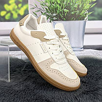 Кросівки-кеди жіночі Gipanis білі з бежевим еко-шкіра 4802, фото 4