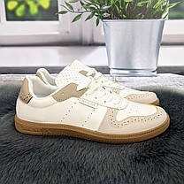 Кросівки-кеди жіночі Gipanis білі з бежевим еко-шкіра 4802, фото 5