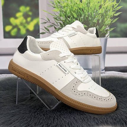 Кросівки-кеди жіночі Gipanis білі з сірим еко-шкіра 4802, фото 1