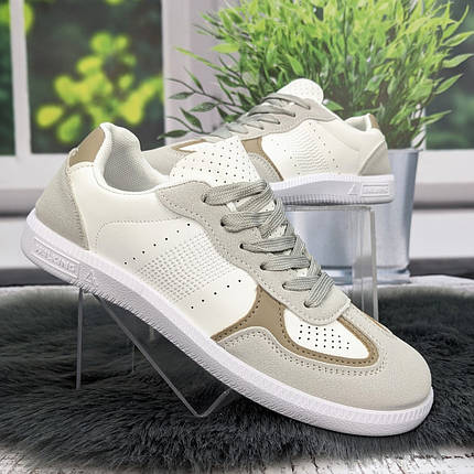 Кросівки-кеди жіночі Gipanis білі з бежевим еко-шкіра 4804, фото 1