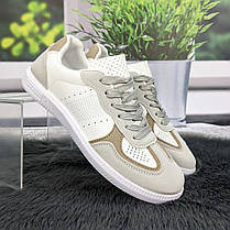 Кросівки-кеди жіночі Gipanis білі з бежевим еко-шкіра 4804, фото 5