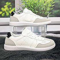 Кросівки-кеди жіночі Gipanis білі з сірим еко-шкіра 4804, фото 3