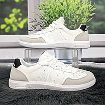 Кросівки-кеди жіночі Gipanis білі з сірим еко-шкіра 4804, фото 4