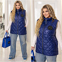 Женская жилетка на змейке. Женская модная безрукавка без капюшона большого размера на молнии р-50-64