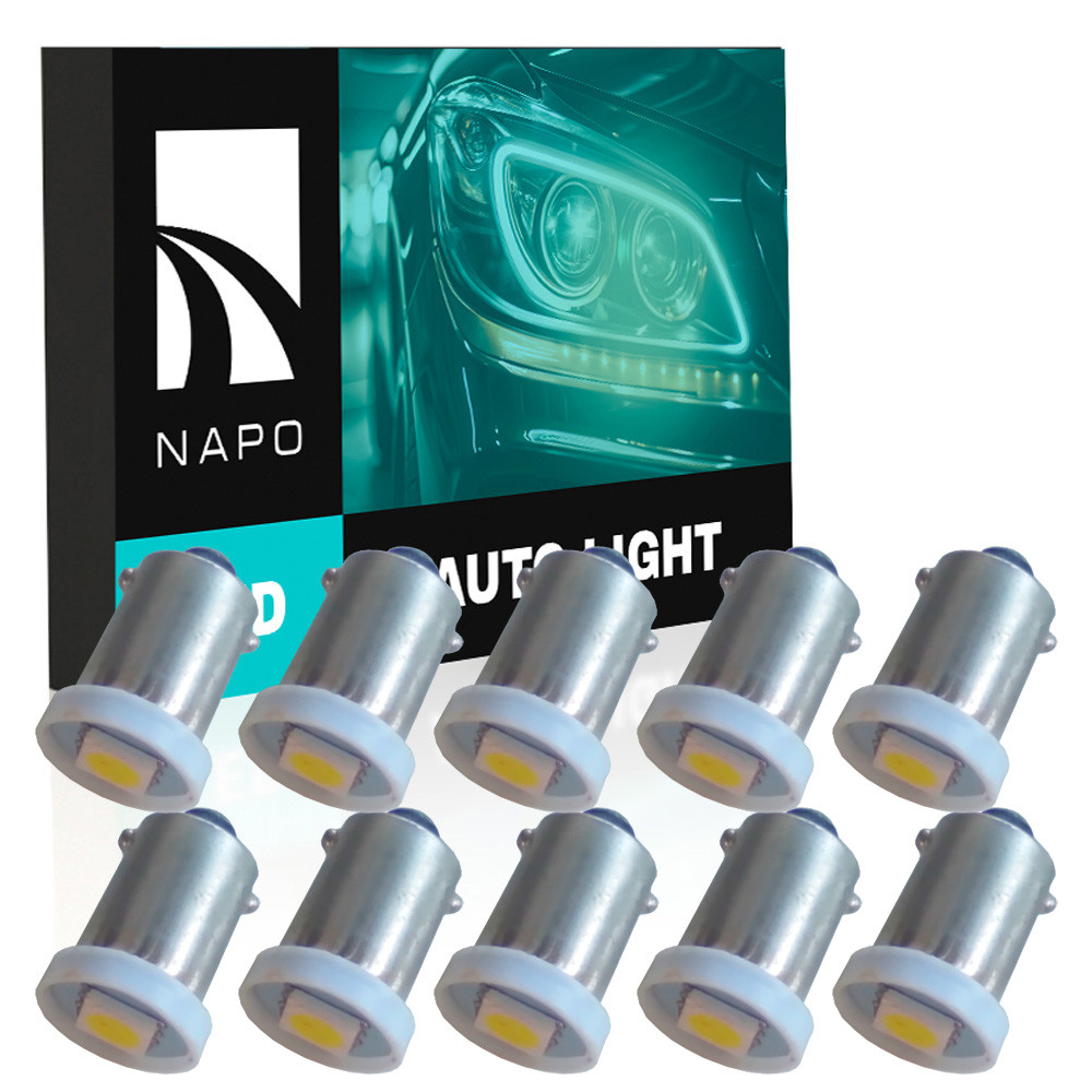 Комплект світлодіодних ламп NAPO LED BA9S-5050-1smd T4W Ba9s колір світіння білий 10 шт