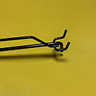 Гачки торгові одинарні 200 мм з цінникотримачем для перфораціі, колір чорний, шаг 25 мм, фото 2