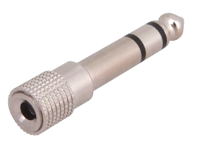 Перехідник штекер 6,3 мм - гніздо 3,5 мм стерео, метал