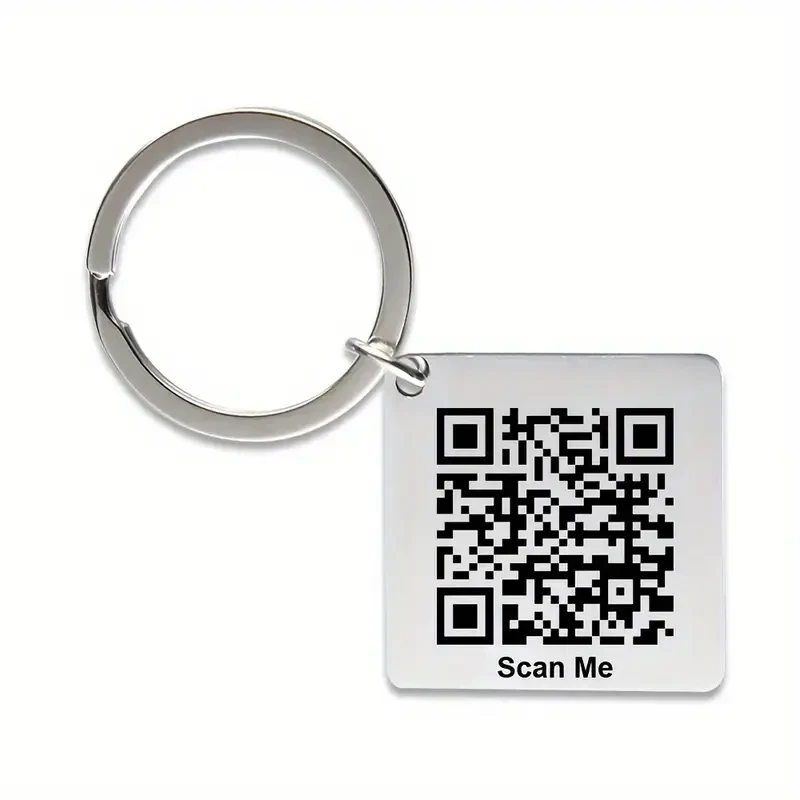 Сріблястий Брелок з QR-кодом