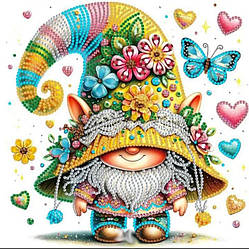 АВ-232. Алмазна мозаїка часткова блискучими стразами Гном