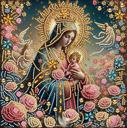 АВ-235. Алмазна мозаїка Ікона Богородиця з немовлям