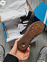 Чоловічі кросівки Adidas Handball Spezial Black White Кеди Адідіс Спешл чорно-білі замшеві демісезон, фото 6