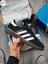 Чоловічі кросівки Adidas Handball Spezial Black White Кеди Адідіс Спешл чорно-білі замшеві демісезон, фото 5