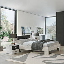 Ліжко з ДСП півтораспальне (з каркасом, без матраца) Лілея Нова Артвуд світлий/Антрацит Світ Меблів