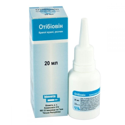 Отібіовін краплі вушні для собак і кішок, 20 мл