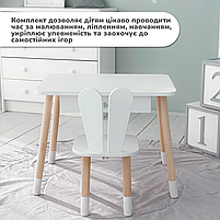 Дитячий столик і стільчик білий. Столик із шухлядою для олівців і розмальовок, фото 9