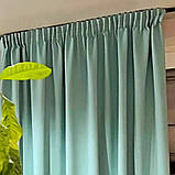 Комплект штори на тасьмі 2 шт ширина-150 висота-250 мікровелюр Світло-бірюзовий, фото 3