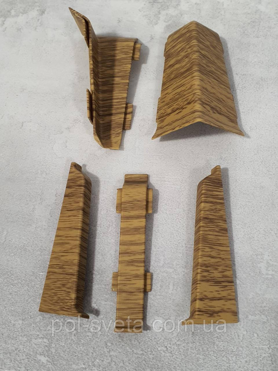 Праве закінчення до плінтуса ПВХ Grun Holz 70 мм, Дуб Тірено 879, фото 1