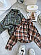 Модна жіноча картата фланелева блузка подовжена сорочка в клітку весняна в стилі оверсайз 42-48, фото 2