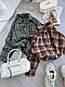 Модна жіноча картата фланелева блузка подовжена сорочка в клітку весняна в стилі оверсайз 42-48, фото 6