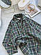 Модна жіноча картата фланелева блузка подовжена сорочка в клітку весняна в стилі оверсайз 42-48, фото 7