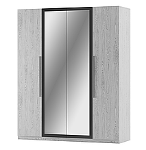 Шафа 4ДЗ з ДСП в спальню Лілея Нова артвуд світлий/Антрацит (з підсвіткою) Світ Меблів