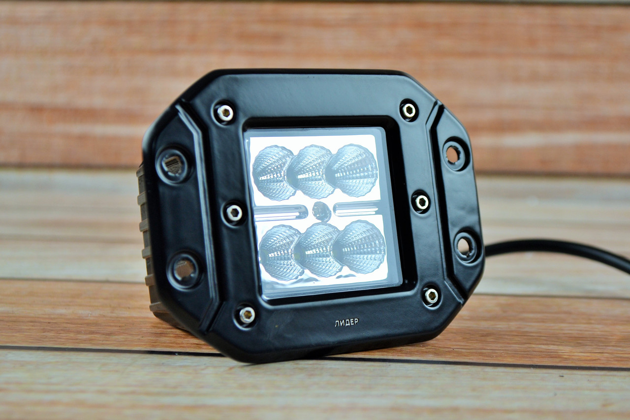 Додаткова світлодіодна LED-фара 30 Вт широкий промінь, Квадратна (Black), фото 1