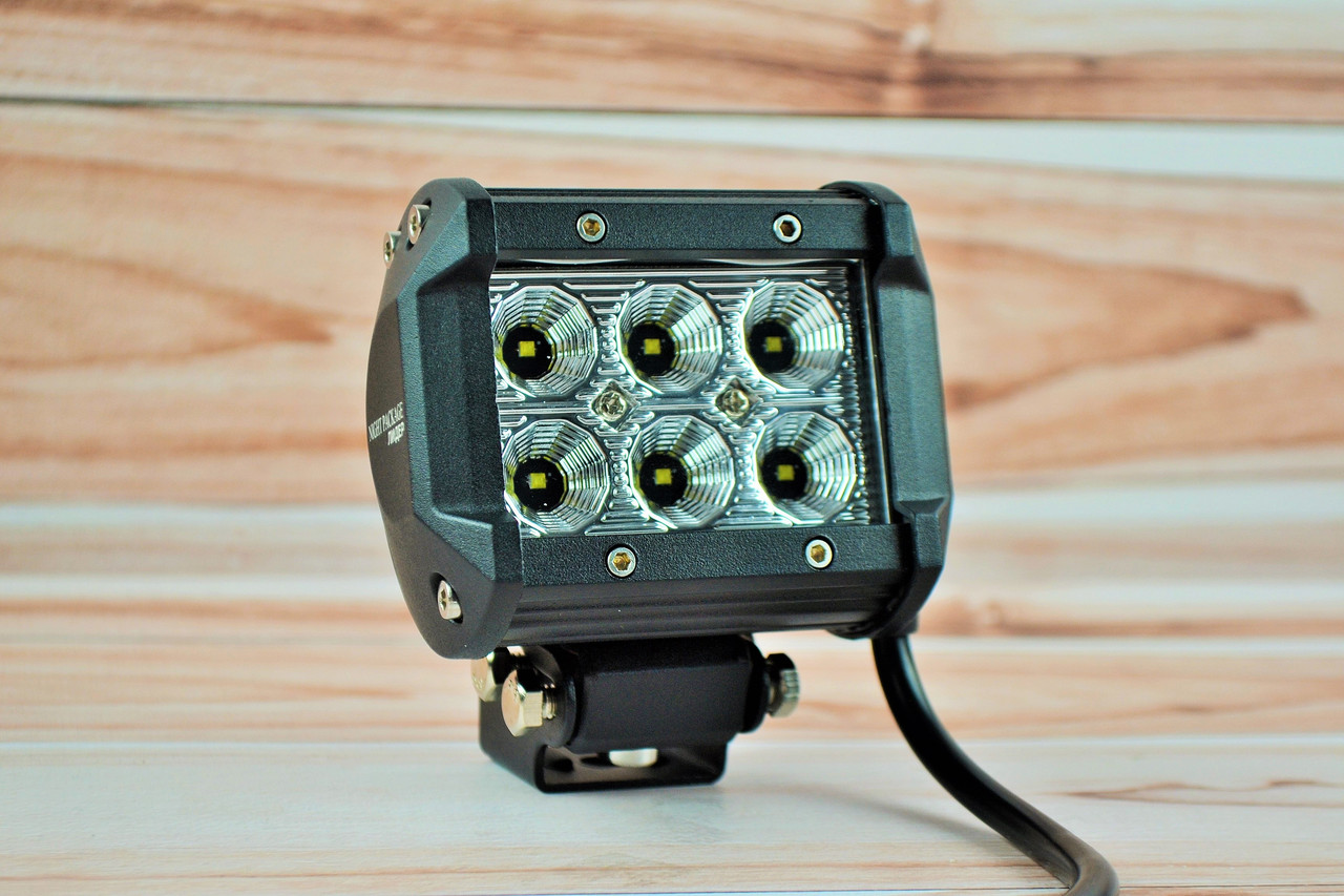 Світлодіодна LED-фара 18 Вт (світлодіоди 3w x6шт) Широкий промінь (ЛІДЕР), фото 1