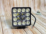 Світлодіодна LED-фара робоча 48 Вт, (3 Вт*16ламп) Комбопроменя (Повщина корпусу 6 см), фото 5
