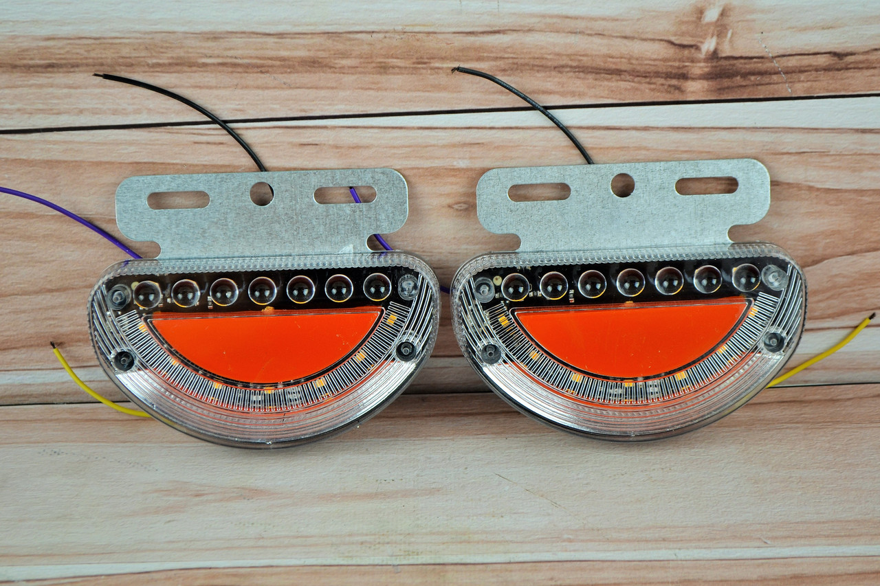 Габаритний LED ліхтар з рухомим поворотом та підсвіткою 24V жовтий (1 шт.) (13 см*6.5см*), фото 1