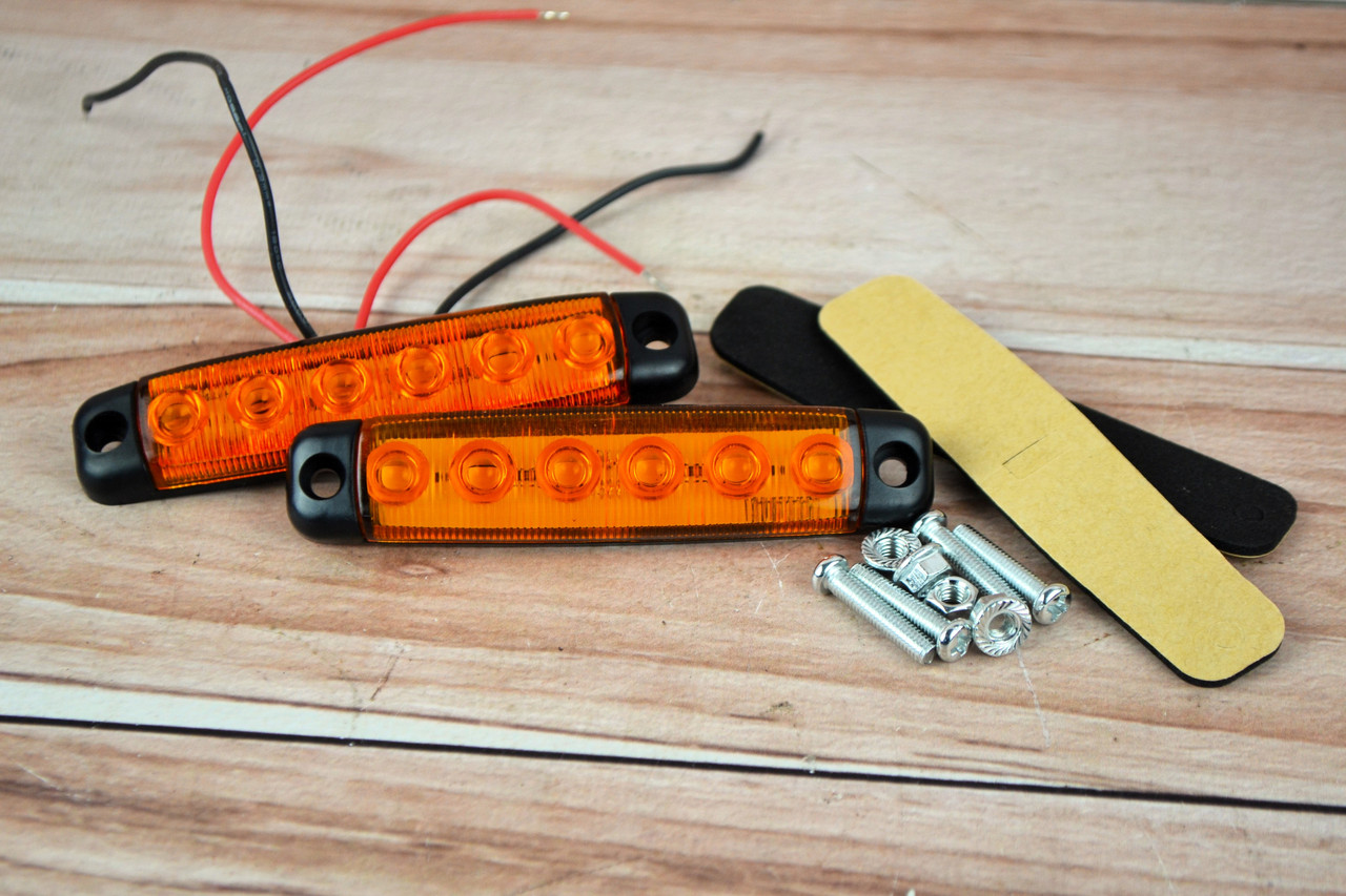 Габарит LED (NTK) 12v 6-діодний жовтий (Усилена вологозахист), фото 1
