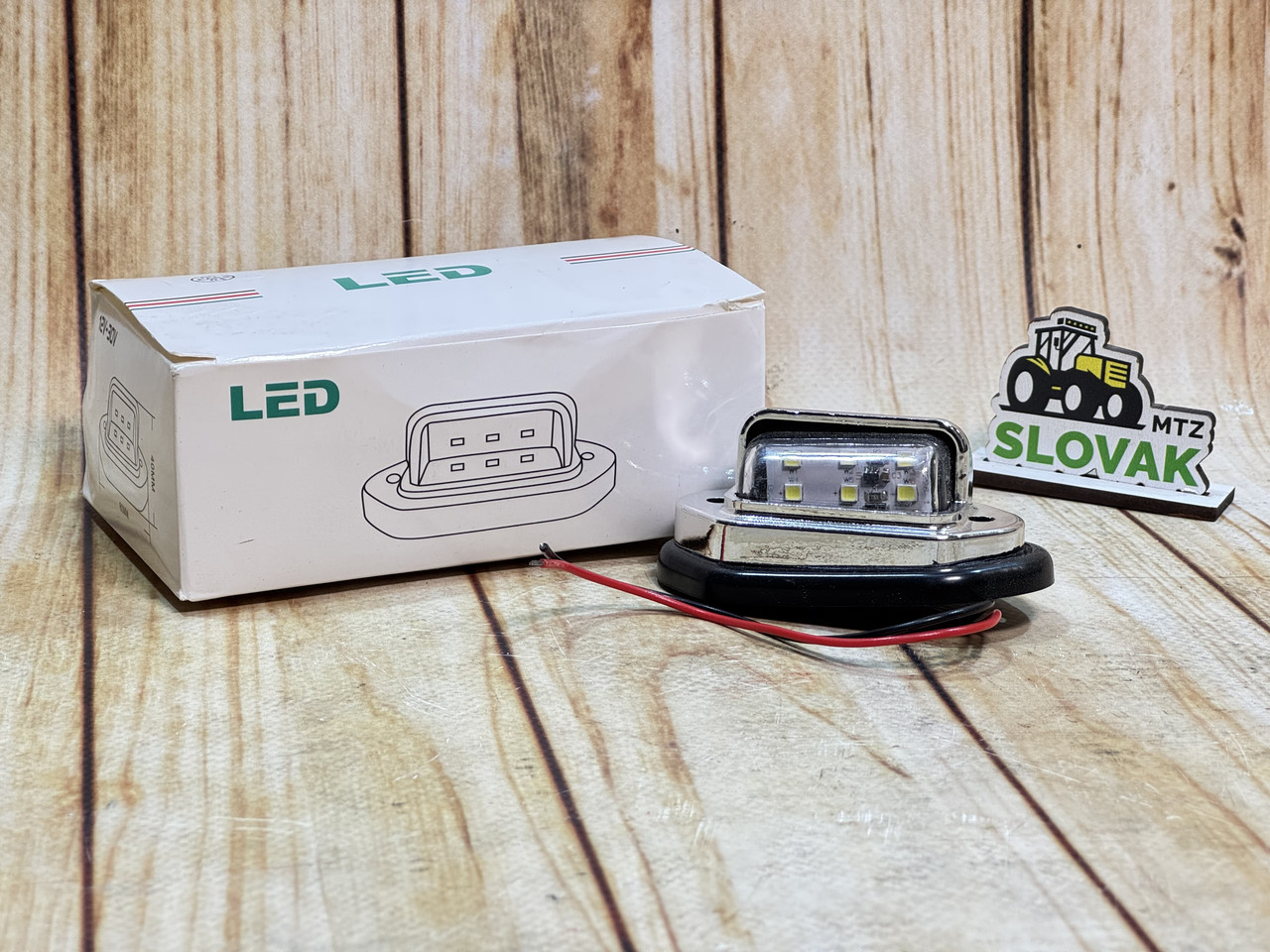 Габарит LED-підсвітка номера 6-діодна 12-24 V (1 шт.) (нікельований вигляд), фото 1
