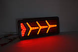 Ліхтар LED задній до Автомобільної техніки, вантажівок, 41х13 см (Біжний поворотник) Hurakan, фото 5