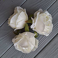 Троянди з тканини (головка без листя) біла — 8 см