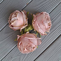 Троянди з тканини (головка без листя) чайна троянда — 8 см