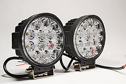 Світлодіодна LED-фара робоча 42W/60° 42 Вт.(3 Вт*14ламп) Широкий промінь (Комплект 2шт)