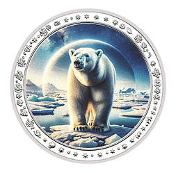 Сувенір срібна монета медаль із серії «Полярний білих ведмедів»