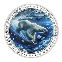 Сувенір срібна монета медаль із серії «Полярний білих ведмедів»