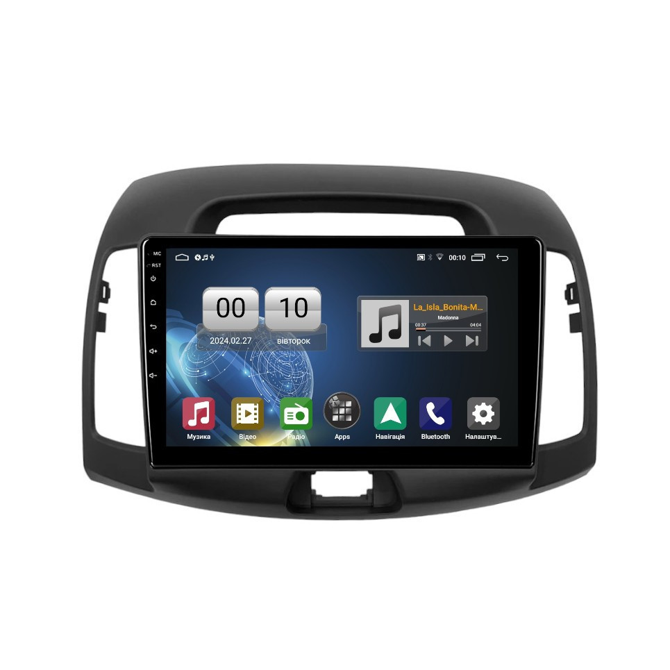 Штатна магнітола серії QIV Q1 під Hyundai Elantra 4 HD Avante (HD) 2006-2012 (W2) 9 дюймів