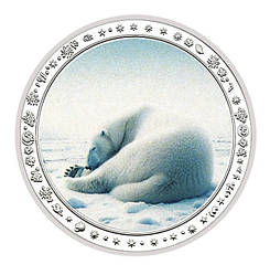 Сувенір срібна монета медаль із серії «Полярний білих ведмедів»