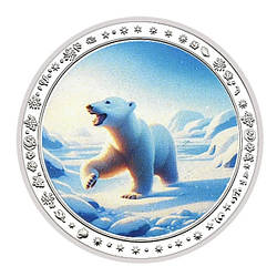 Сувенір срібна монета медаль із серії «Полярний білих ведмедів»